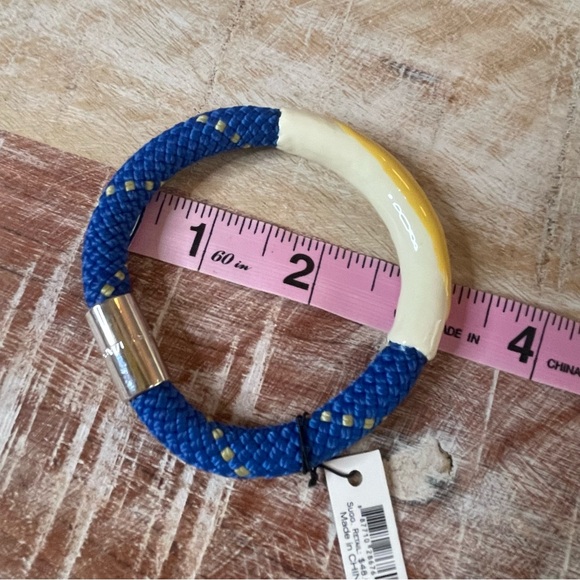 NWT Marc by Marc Jacobs Blue & Gold Cuff Resin Cord Bangle Bracelet - Picture 7 of 9